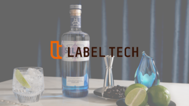 Label Tech logo on drinks background